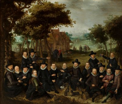 Officers of the Old Militia of Alkmaar in a Landscape by Claes Jacobsz van der Heck